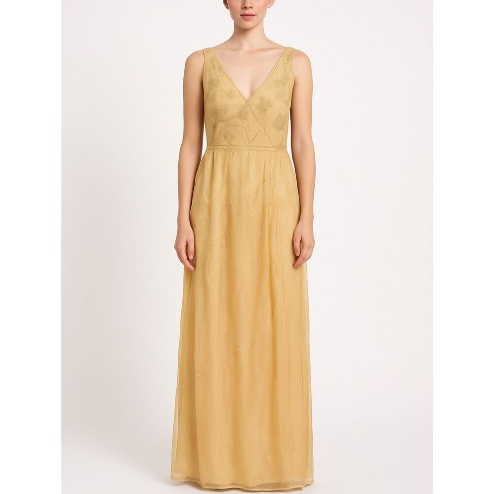 Nataya Fairy Edwardian Chiffon Floral Maxi Dress NWT Large